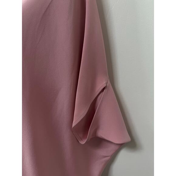 Tish Cox Mini Dress Small Pink One Shoulder Draped Asymmetrical Made in Dallas - Picture 4 of 13